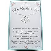 MOM & THREE DAUGHTERS Daughter In Law Necklace | Infinity Heart Charm 925 Sterling Silver | 22mm x 22mm | 18" Cable Chain | Gift from Mother In Law