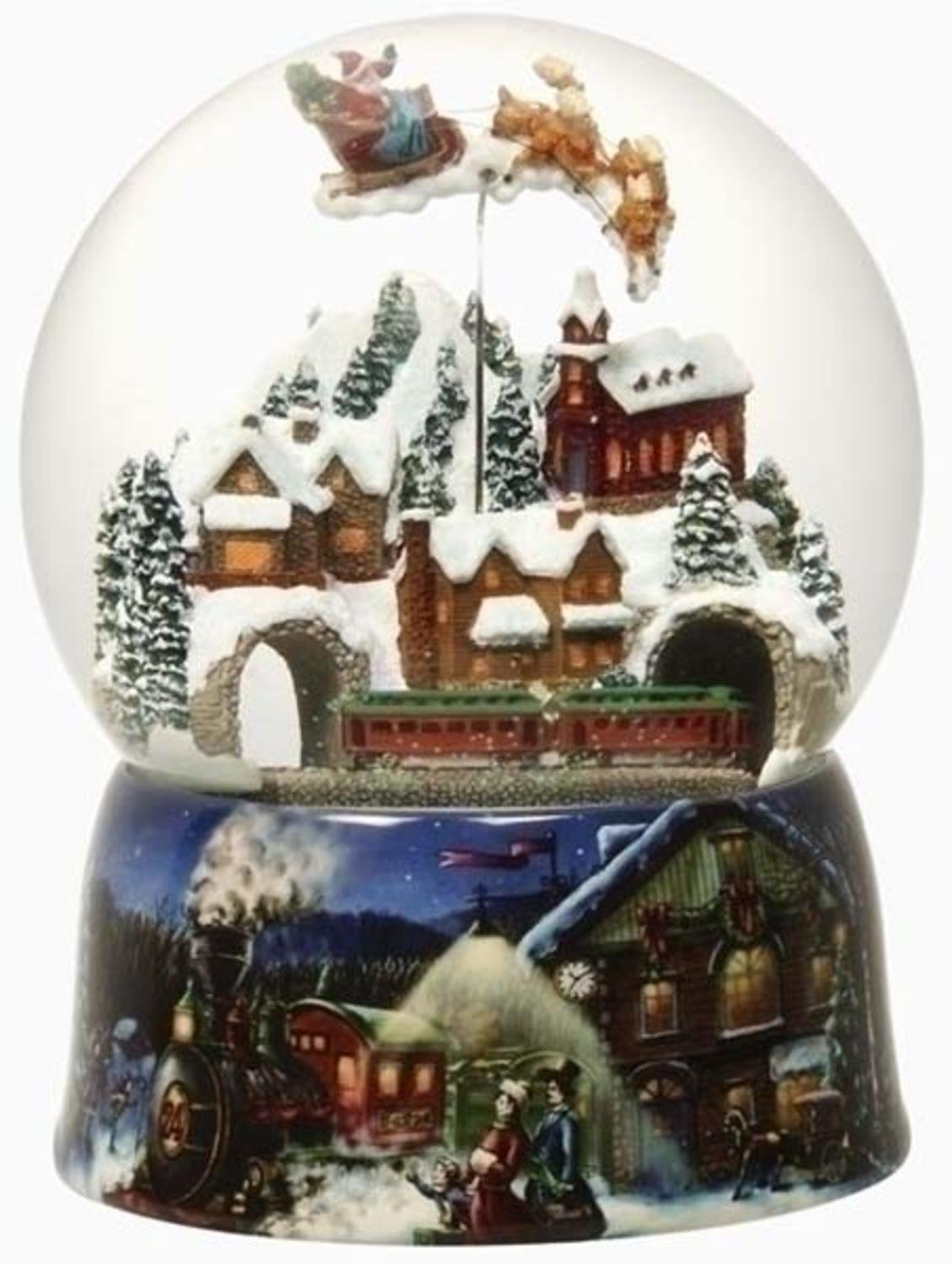 Musical & Animated Victorian Christmas Village Snow Globe Glitterdome