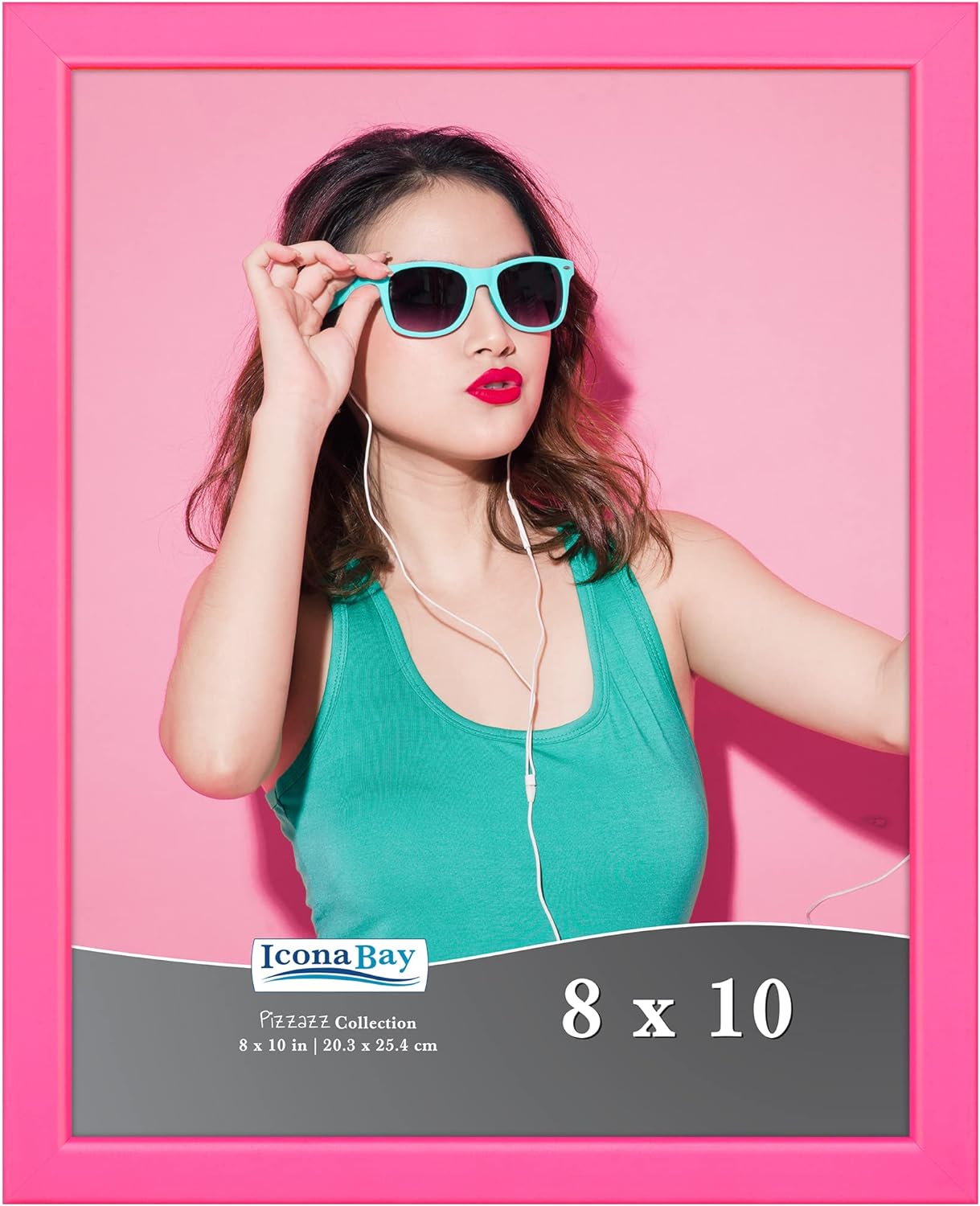 Photo Albums, Frames & Accessories - Icona Bay 8x10 Picture Frame, Pink Colored Solid Wood Scandinavian Style Frame for Photo, Pizzazz Collection