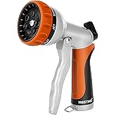 RESTMO Garden Hose Nozzle, Heavy Duty Metal Water Hose Nozzle with 7 Adjustable Spray Patterns, High Pressure Hand Sprayer wi
