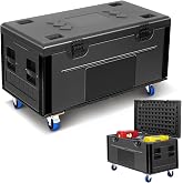 Rolling Road Case with Wheels, 44" Large Waterproof Cable Trunk | Heavy Duty Cable Rack Case for Home Garage, Workshop, Camping, DJ Gear &amp; Tools, Easy Move, Stackable, 1102 lbs Capacity