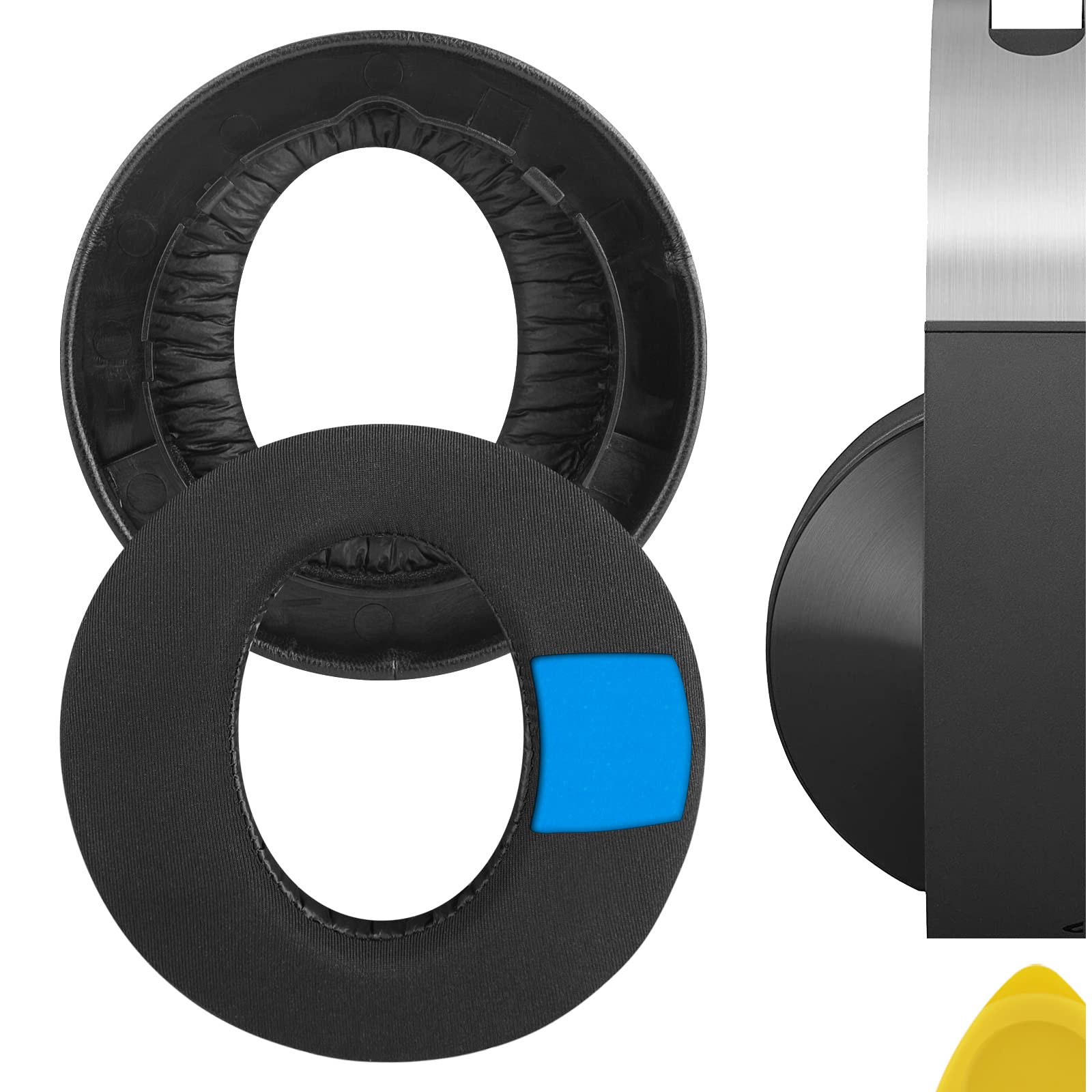 Geekria Sport Replacement Ear Pads for SONY PlayStation Platinum Wireless, PS4 Platinum Wireless (CECHYA-0090) Headphones, Repair Parts (Black)