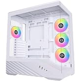Lian Li V100-ATX Mid-Tower PC Case-White-V100RW | Side I/O USB-C | Dust Filiter | Support 420mm GPUs &amp; 360mm Radiator | Included GPU Bracket | LED &amp; Display Platform (V100RW)