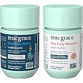 True Grace One Daily Men’s Multivitamin (30 Vegan Tablets) + One Daily Women’s Multivitamin (30 Vegan Tablets) - Non-GMO & Gluten Free - 30-Day Supply of Each