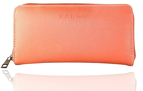 Fargo Coral PU Leather Womens & Girls Hand Wallet Clutch With Ultra Lightweight Technology (Peach_FGO-078)