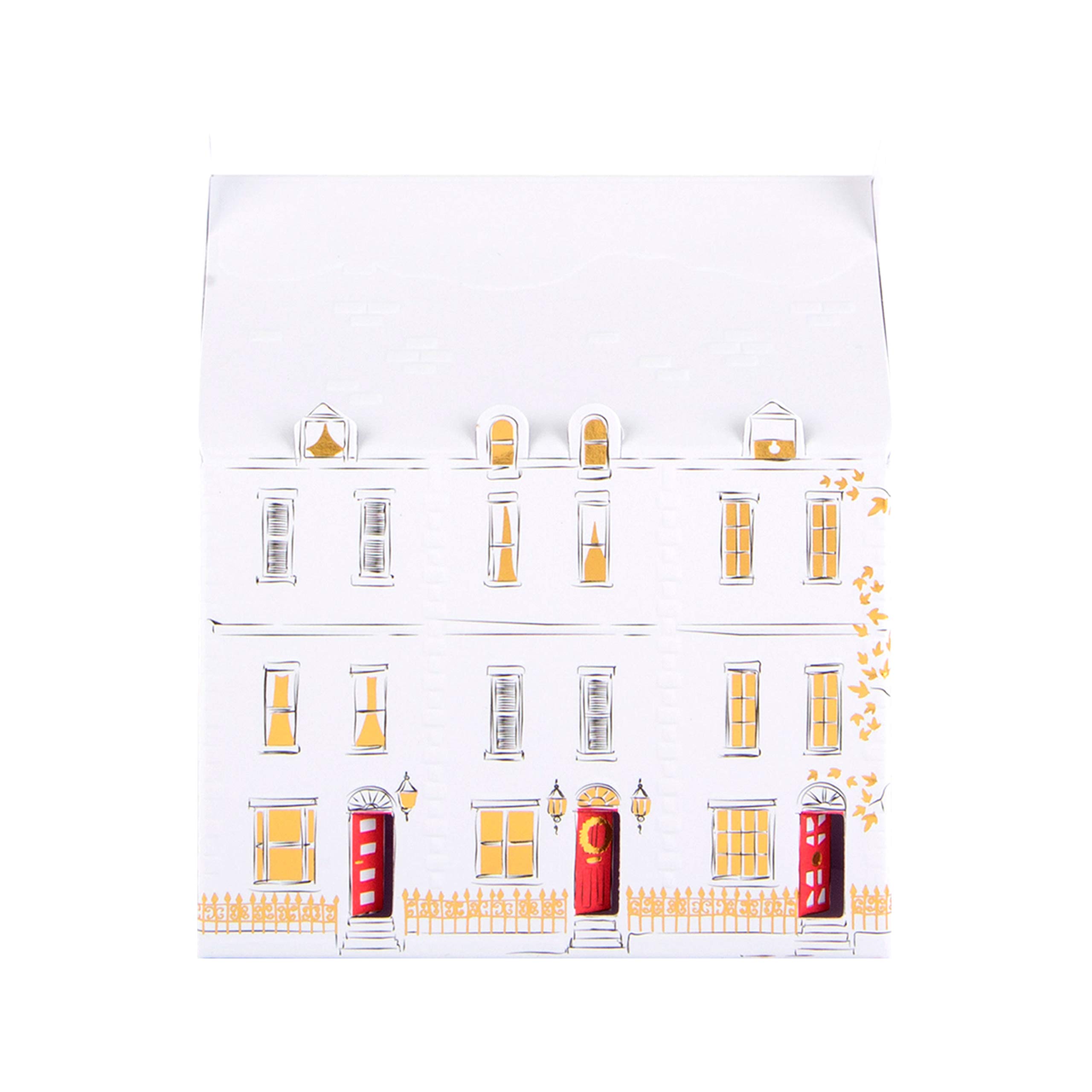 Hallmark Christmas Luxury Boxed Cards Pop up Town Houses - Pack of 5