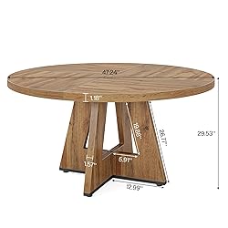 Tribesigns Round Dining Table Wood Kitchen Table