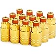ChillWaves 1/4-Inch Brass Male Industrial Coupler,1/4" NPT Male 6-Ball Quick Connect Air Coupler Air Hose Fittings(12-PACK)