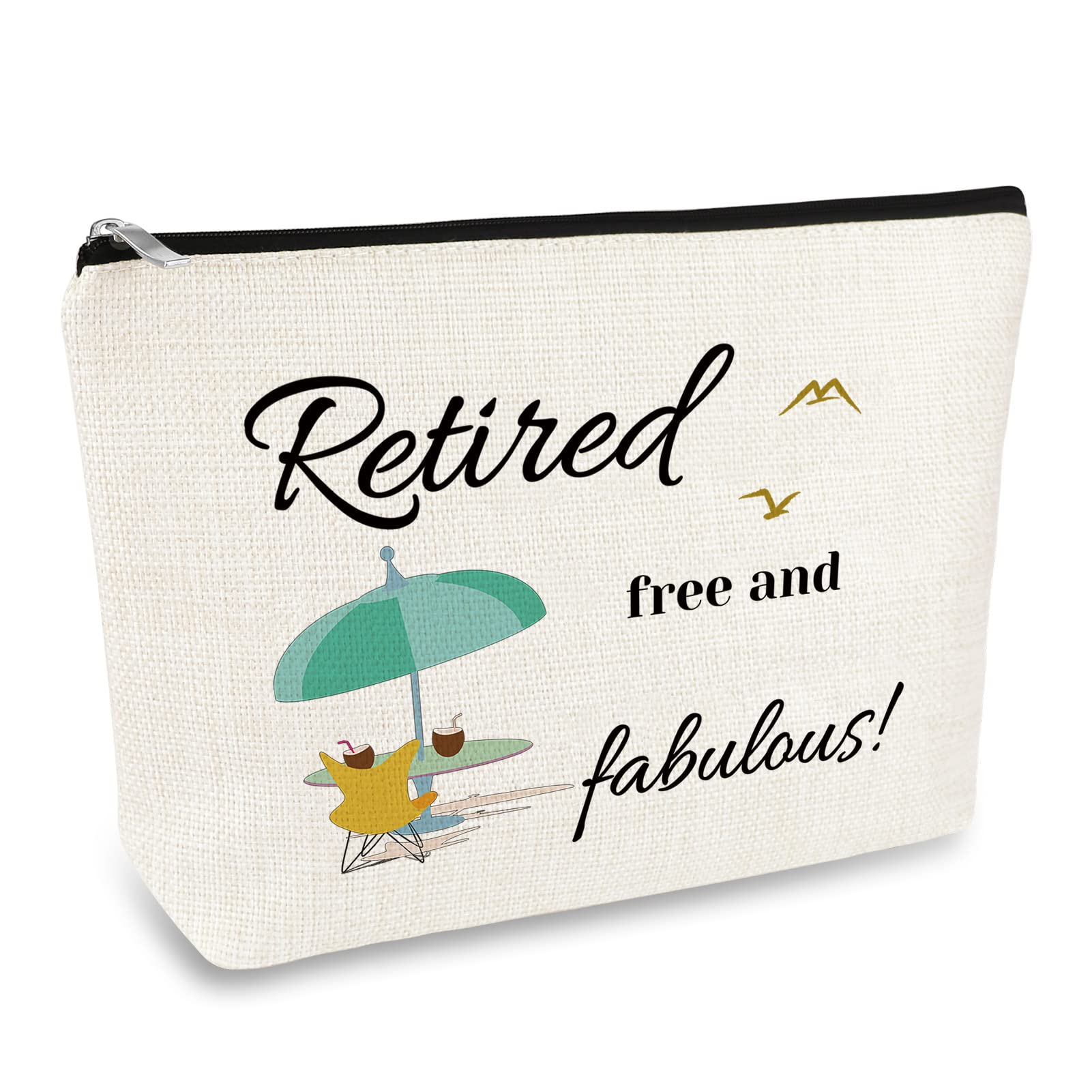 Happy Retirement Gifts for Women Coworkers Retired Gift Makeup Bag Retirement Gift for Sisters Colleague Mom Aunt Grandmother Boss Friends Teachers Nurses Retired Party Gifts Travel Cosmetic Pouch