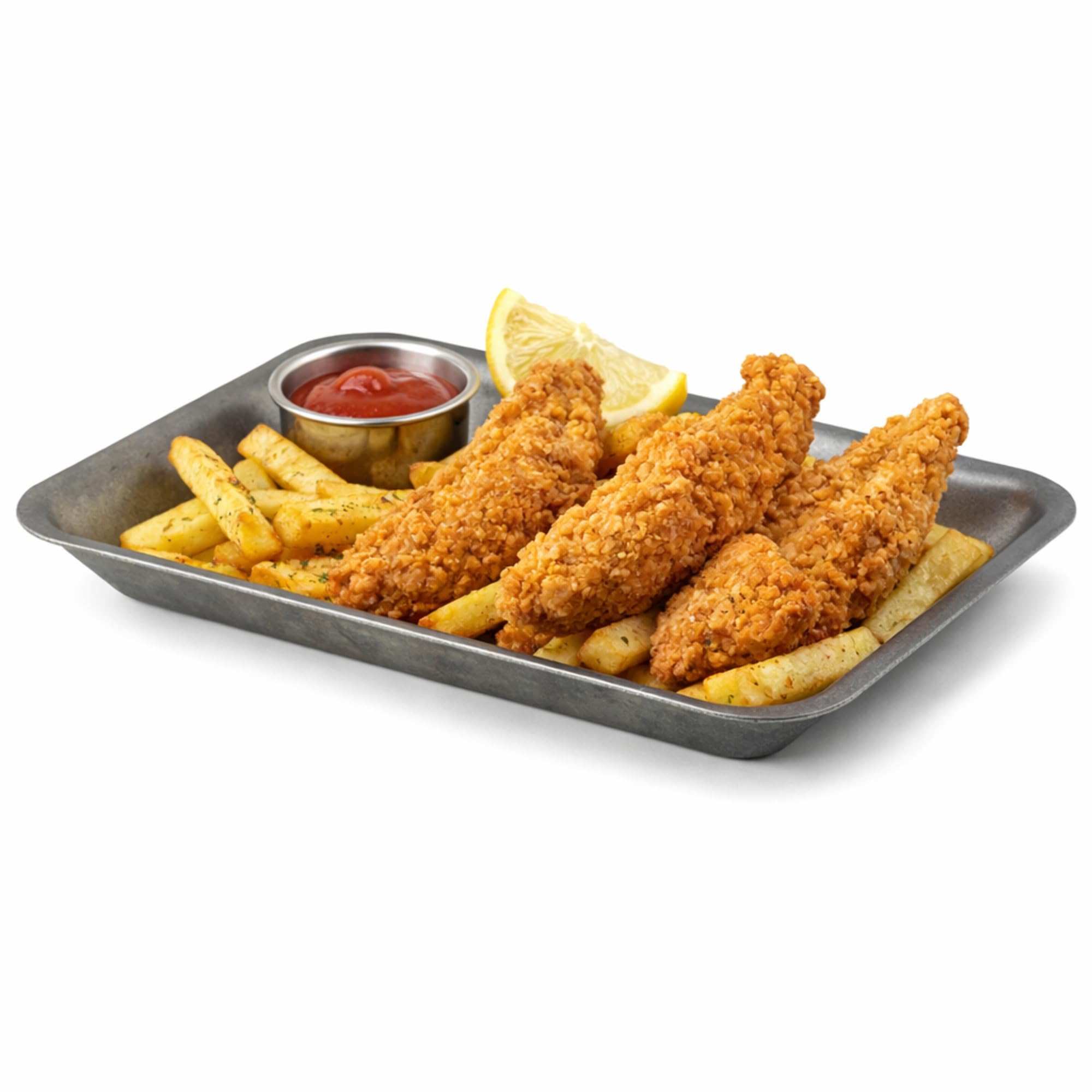 GenWare Vintage Steel Serving Tray 20 x 14cm – Stainless Steel Food Presentation Tray with Antique Finish – Lipped Edge – Dishwasher Safe – For Sides Desserts Starters Sharing Plates