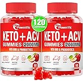 Apple Cider Vinegar Gummies, GLP-1 Support Keto ACV Gummies Max Strength 2000mg Apple Cider Vinegar with Mother, Probiotics & Vitamin B12, for Digestion, Metabolism, Cleanse & Detox Diet (2 Packs)