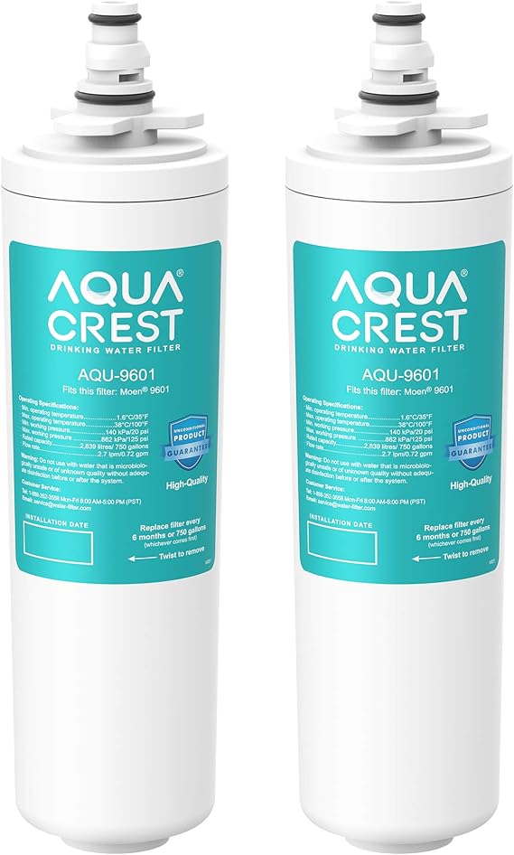 AQUA CREST 9601 Water Filter Compatible with Moen 9601 ChoiceFlo 9600, 9602, 9500
