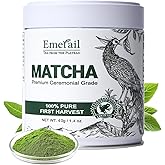 Emerail Ceremonial Grade Green Tea Matcha Powder, Premium First Harvest Unsweetened, 100% Pure Matcha for Lattes, Smoothies, and Baking (40g / 1.4oz)