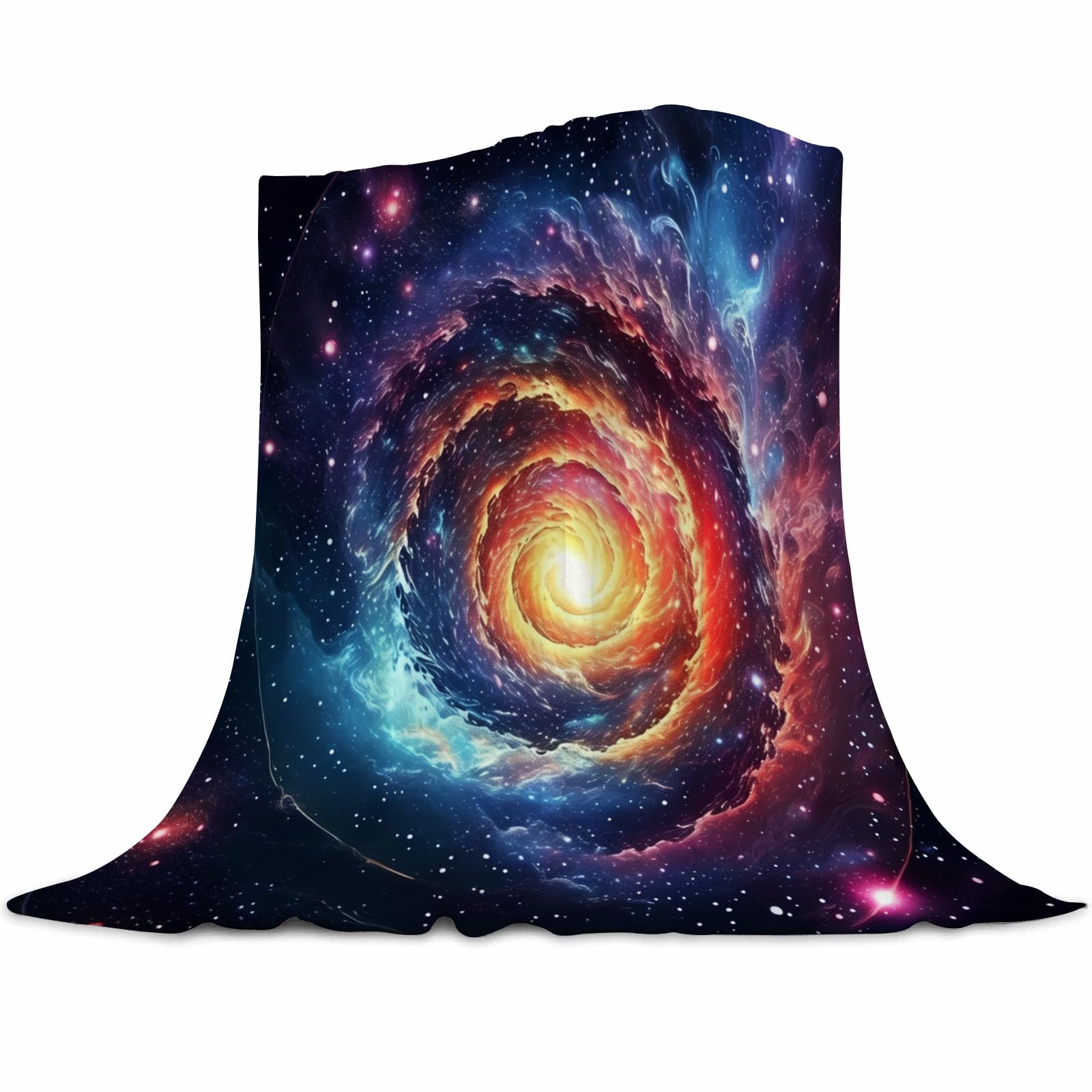 Gaakvrr Space Galaxy Blanket, Solar System Fleece Blanket for Bed, Soft Warm Fuzzy Fleece Plush Blanket 150x200cm(60x80 Inch)