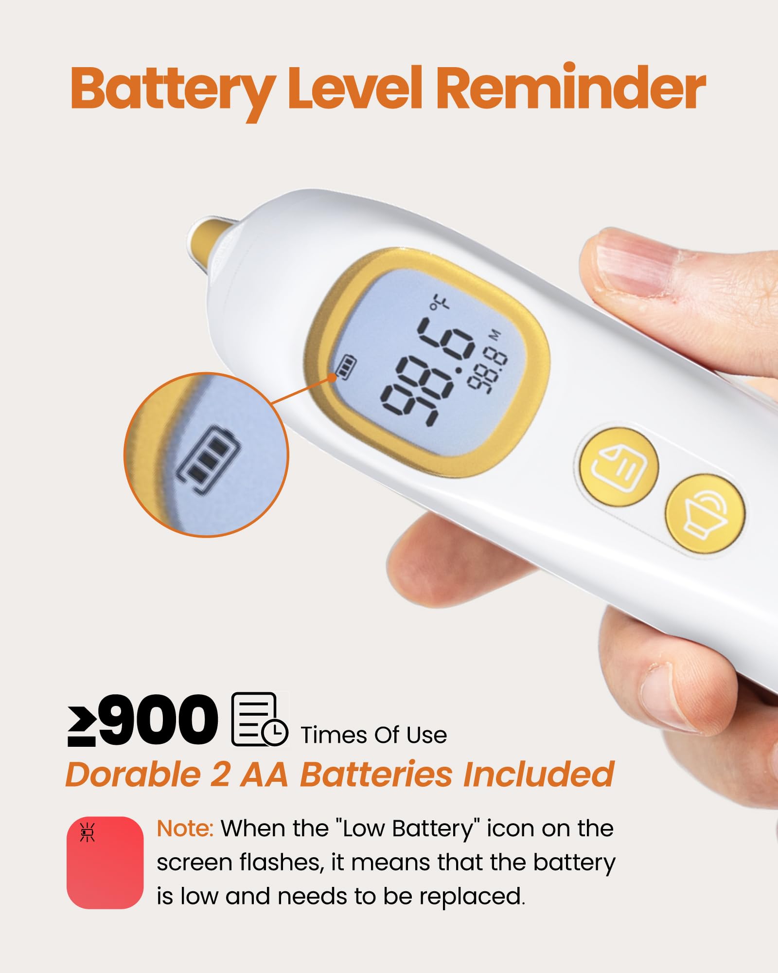 Ear Thermometer, Highly Accurate Thermometer for Kids, Adults and Toddlers, 32 Memory Recall, 1s Fast, 3 Color Fever Alarm with Mute Mode, 21 Disposable Probe Covers