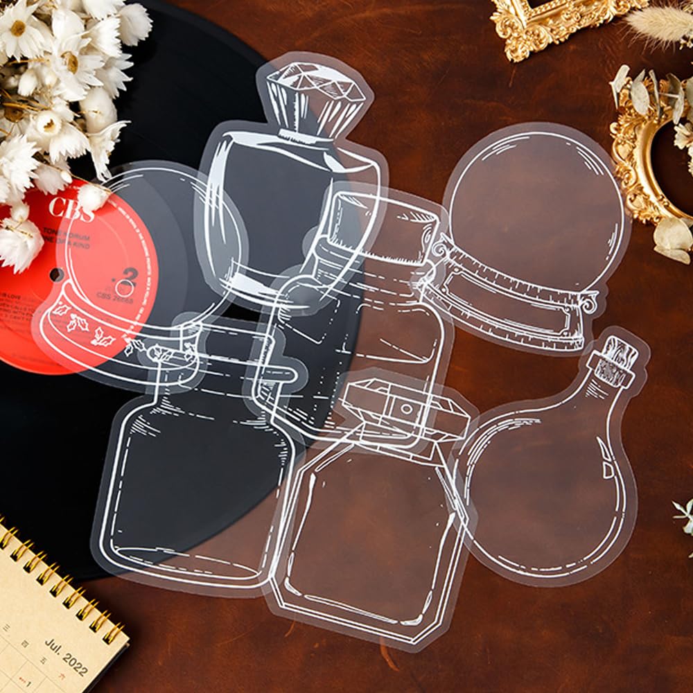 Photo 1 of Dried Flower Bookmark Kit, 20PCS Easy Transparent Bookmarks, Clear Jars Stickers Set with Instructions Large Size (Innocent and Romantic)