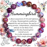 Hummingbird Gifts for Women, Inspirational Hummingbird Bracelet Jewelry | Christmas Birthday Retirement Gifts for Women Friends Sisters Mom Her