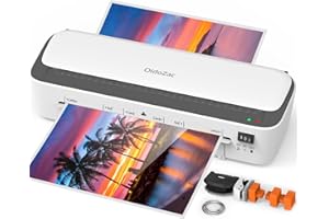 OIDOZAC 11-in-1 Laminator with 36 Laminating Sheets, A4/Letter Size Desktop Thermal Laminator Machine with 2 Temperature Mod, Built-in Paper Trimmer and 3 Cutter Heads – Ideal for Office School Busin, White