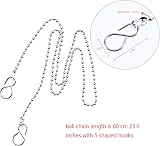 CHENGU 4pc Stainless Steel Plug Chain Stopper for Bathtub Sink Bath Basin 23.6" view 2