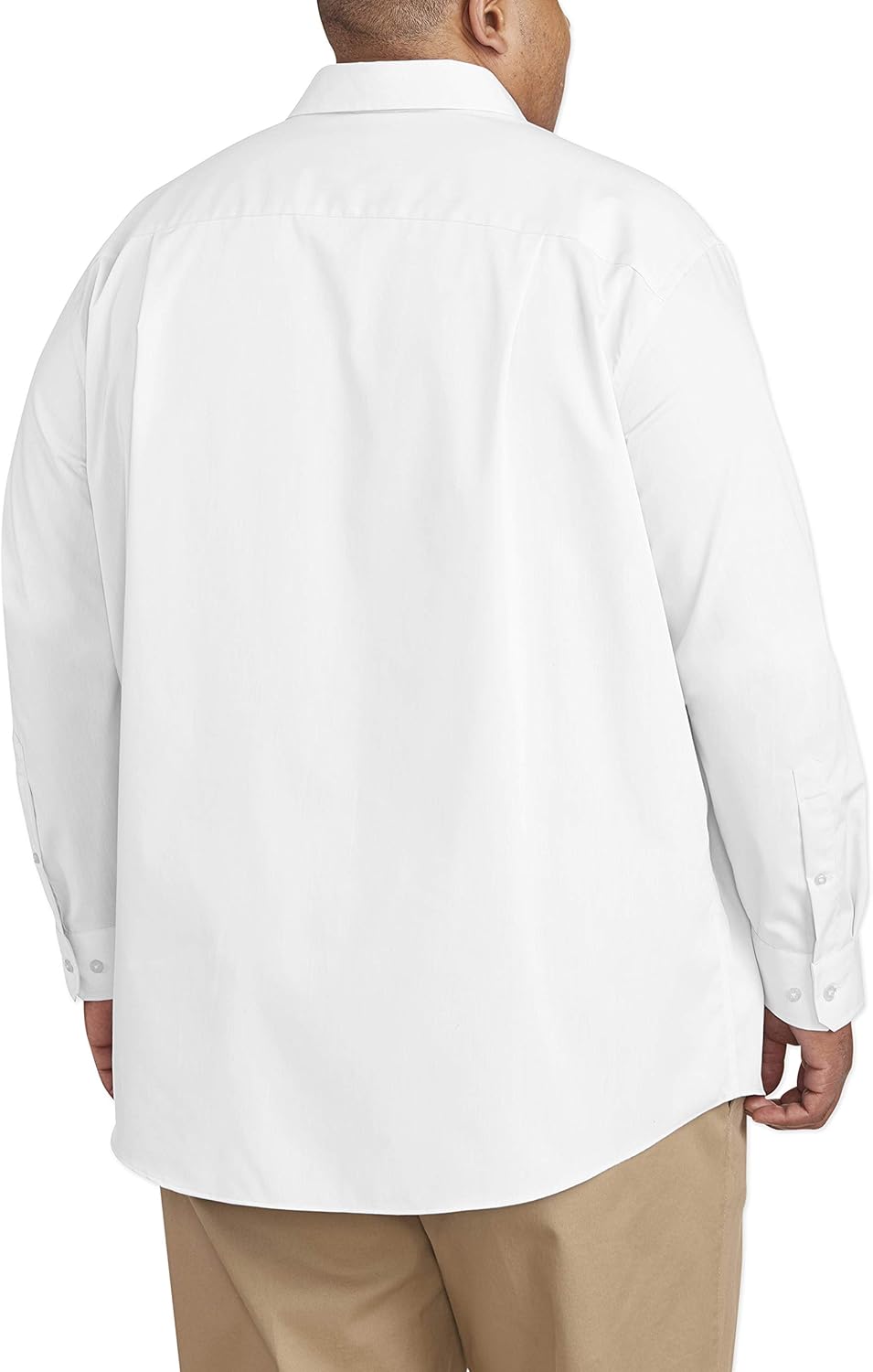 Essentials Men's Big & Tall Wrinkle-Resistant Long-Sleeve Solid Dress Shirt fit by DXL: Clothing
