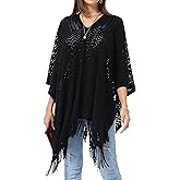 Soul Young Knitted Poncho Sweater for Women Ladies Pullover Wraps Cozy Topper shawl Cape