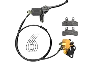 MTATCN Front Disc Brake Master Cylinder Caliper with Brake Pad Assembly Replacement for Chinese 50cc 70cc 90cc 110cc 125cc Dirt Bike Pit Bike