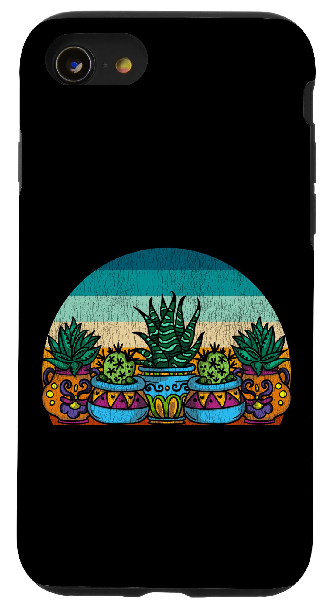 iPhone SE (2020) / 7 / 8 Gardening Potted Plant Retro Vintage Cactus Succulent Case