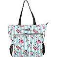 Betsey Johnson 15.6 Inch Zipper Beach Tote Bag Lightweight Large Durable Polyester with Mesh Side Pockets for Gym Work