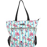Betsey Johnson 15.6 Inch Zipper Beach Tote Bag Lightweight Large Durable Polyester with Mesh Side Pockets for Gym Work | 15.6 Inch, Zipper, Lightweight, Large, Durable, Mesh Side Pockets