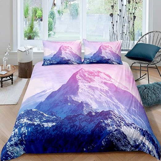 Mountain Bedding Set Smoky Mountain Comforter Cover for Kids Boys Girls