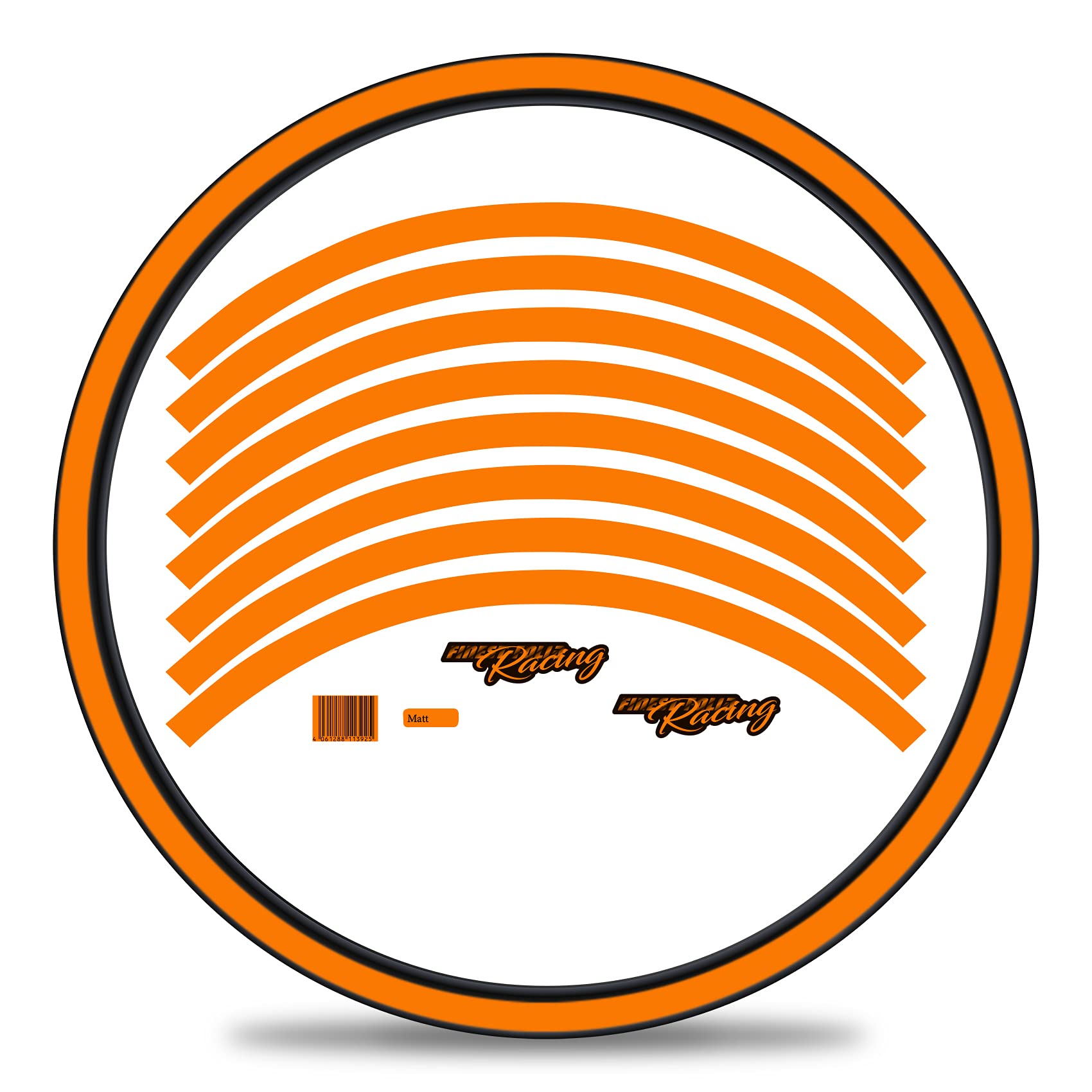 Finest Folia Set of 16 Wheel Rim Stickers for Bicycle Rims in Classic Design Complete Set for 27 Inch / 29 Inch Ebike Road Bike Mountain Bike MTB Balance Bike (Neon Orange, Matte)