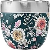 S'well Eats Stainless Steel Food Bowls, 21.5oz, Midnight Botanical, Triple-Layered Vacuum-Insulated Containers Keeps Food Cold for 11 Hours and Hot for 7 hours, Condensation Free, BPA Free, Leakproof
