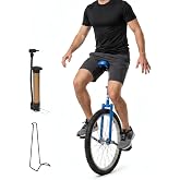 Nisorpa 20" Inch Unicycle with Stand and Anti-Skid Pedal, Height Adjustable Outdoor Unicycles with Air Pump for Kids Adults Beginner Outdoor Indoor Sports Entertainment Exercises Balance Fun