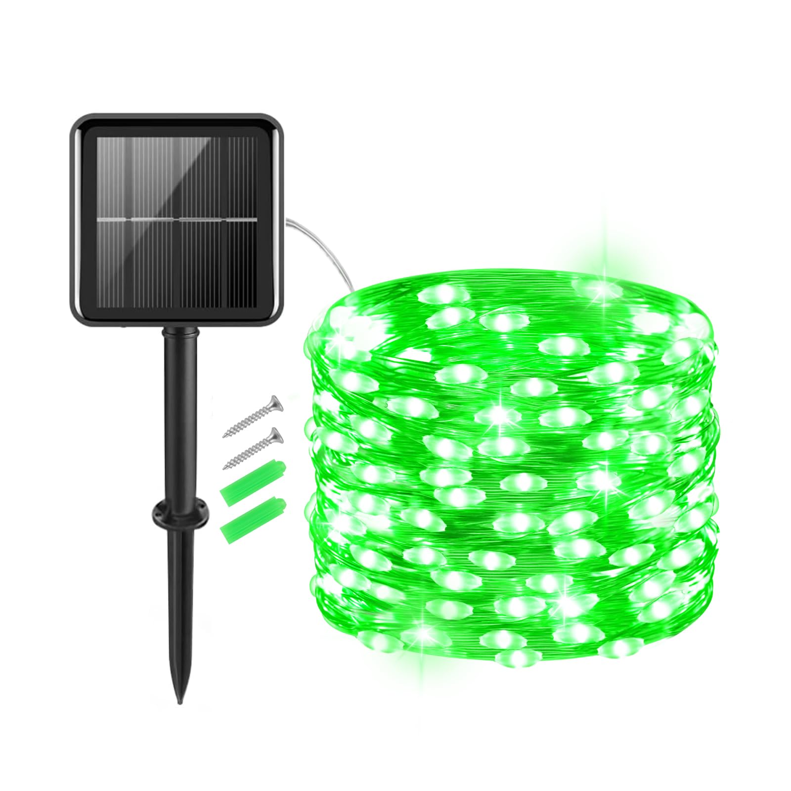 Gcstnn Solar Lights Outdoor Garden, 5M 50 LED Solar Garden Fairy Lights Copper Wire 8 Modes Waterproof String Lights for Yard,Christmas Tree,Bedroom,Gate Indoor/Outside Decorations Green