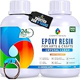 Craft Resin Crystal Clear Epoxy Resin Kit - Food Safe, UV Resistant - 34 Oz | Low Viscosity, Self Leveling Casting Resin Epoxy for DIY Art, Wood, Jewelry Making, Coasters &amp; Molds