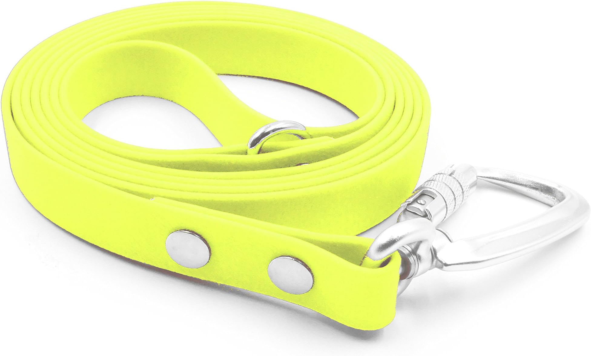 Premium, indestructable 6 ft dog leash with auto-lock carabiner by Petoji (Neon Yellow)