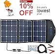 ACOPOWER 12V 105W Foldable Solar Panel Kit; Portable Solar Charger Suitcase of Monocrystalline Module & 10A Charge Controller For RV, Boat
