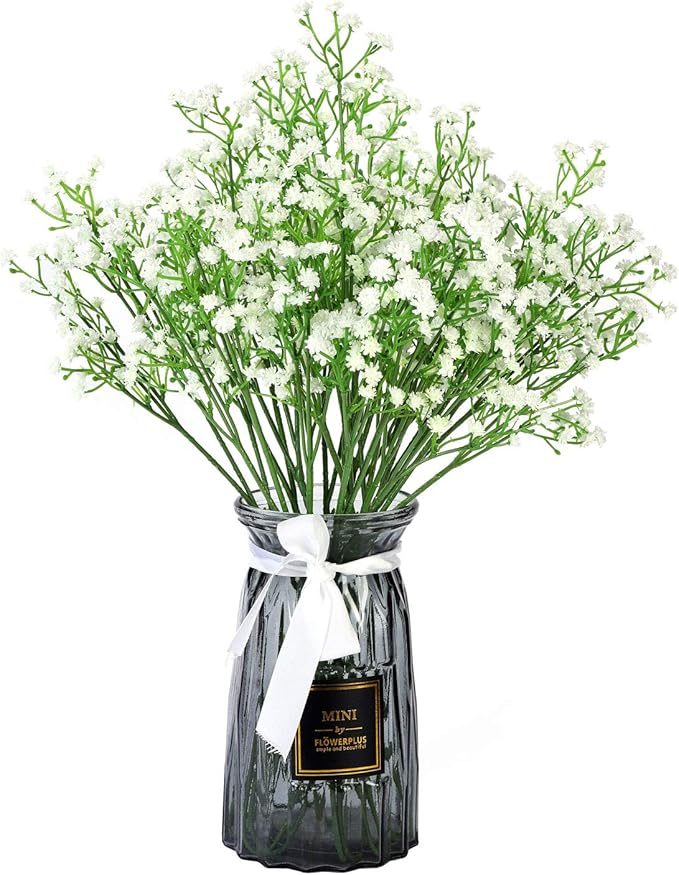 Qiddo 12 Pcs Baby's Breath Artificial Flowers Bulk Garlands for