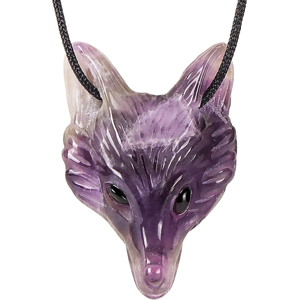 Wizock Red Agate & Black Obsidian Fox Necklace For Women - Adjustable 16-23 Inch Healing Crystal Animal Pendant - View #4