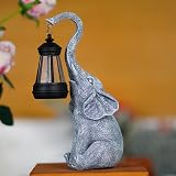 Goodeco Elephant Ornaments with Solar Lanterns 27.5cm Outdoor Garden Statue view 8