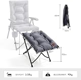 EVER ADVANCED Folding Camping Footrest Ergonomic Ottomans 90kg Cap Light Grey view 3