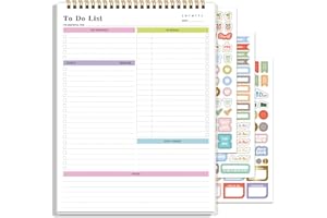 ARTAKE To Do List Notepad Undated, Daily To Do List Notebook (8.5"x 11") Spiral Daily Task Hourly Schedule Planning Pad with Checklist Suitable for Office, Home and School 104 Pages