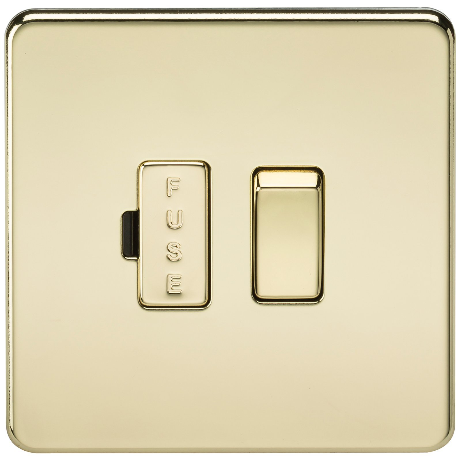 Knightsbridge SF6300PB Screwless 13 A Switched Fused Spur Unit, Polished Brass