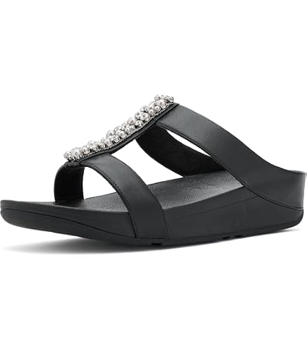 Amazon.com | FitFlop™ Womens Sparkle Slide, Silver, Size 7 | Slides