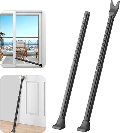AceMining 2 Pack Security Bar for Door and Sliding Door Black