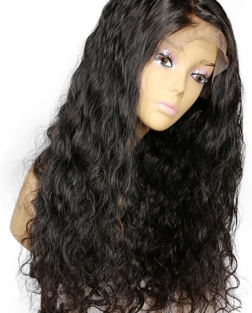 NO TANGLE 10A Full Lace Wig 180% Density Pre Plucked Long Loose Wave Natural Color Brazilian Virgin Human Hair Wigs for All Skin Women 24 Inch