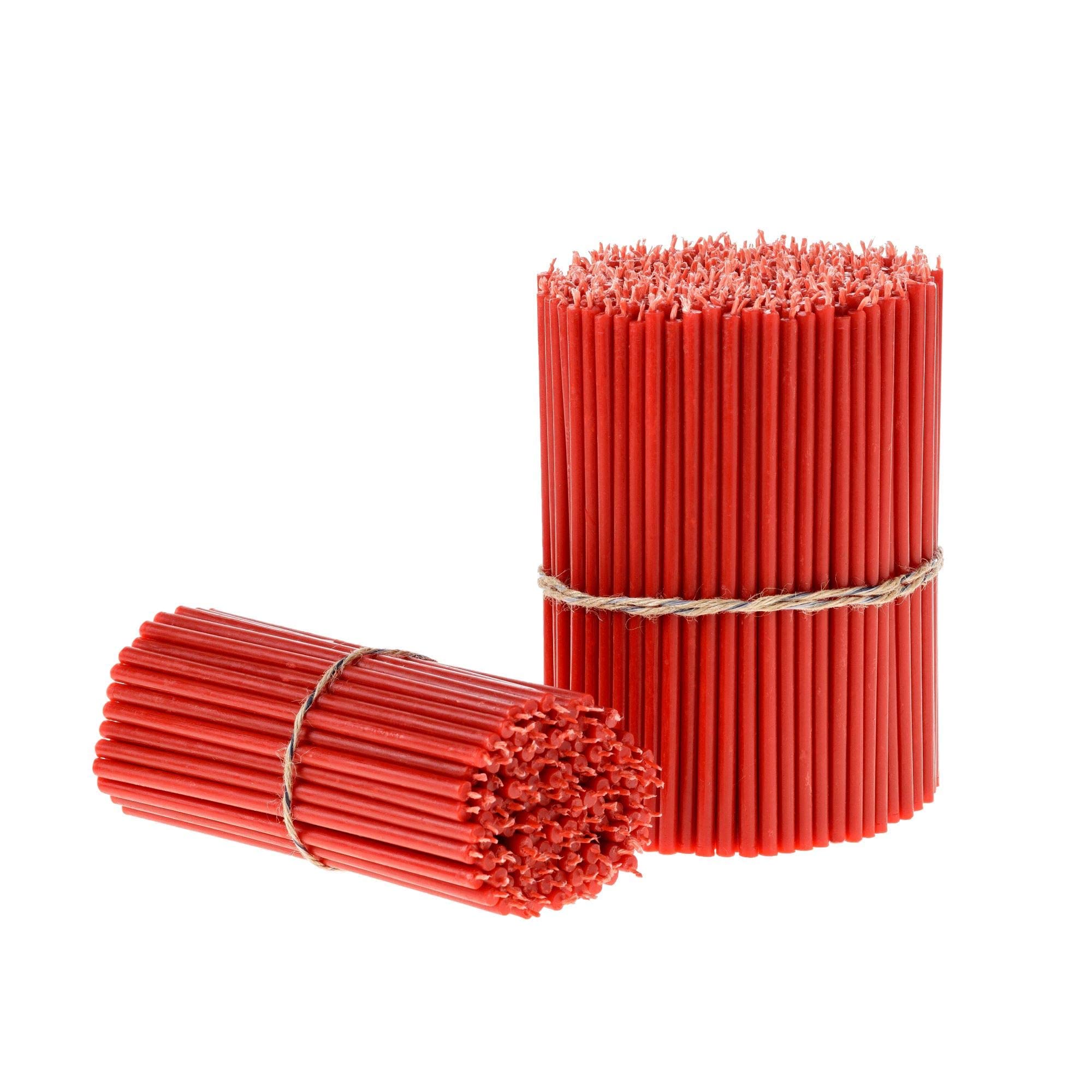 Danilovo Thin Taper Beeswax Candles - Honey-Scented, Decorative Candles Ideal for Birthday Decoration or Church Prayers - Red Drip Free, Tall & Smokeless Pack of 350 pcs, 16,5 x 0,57 cm