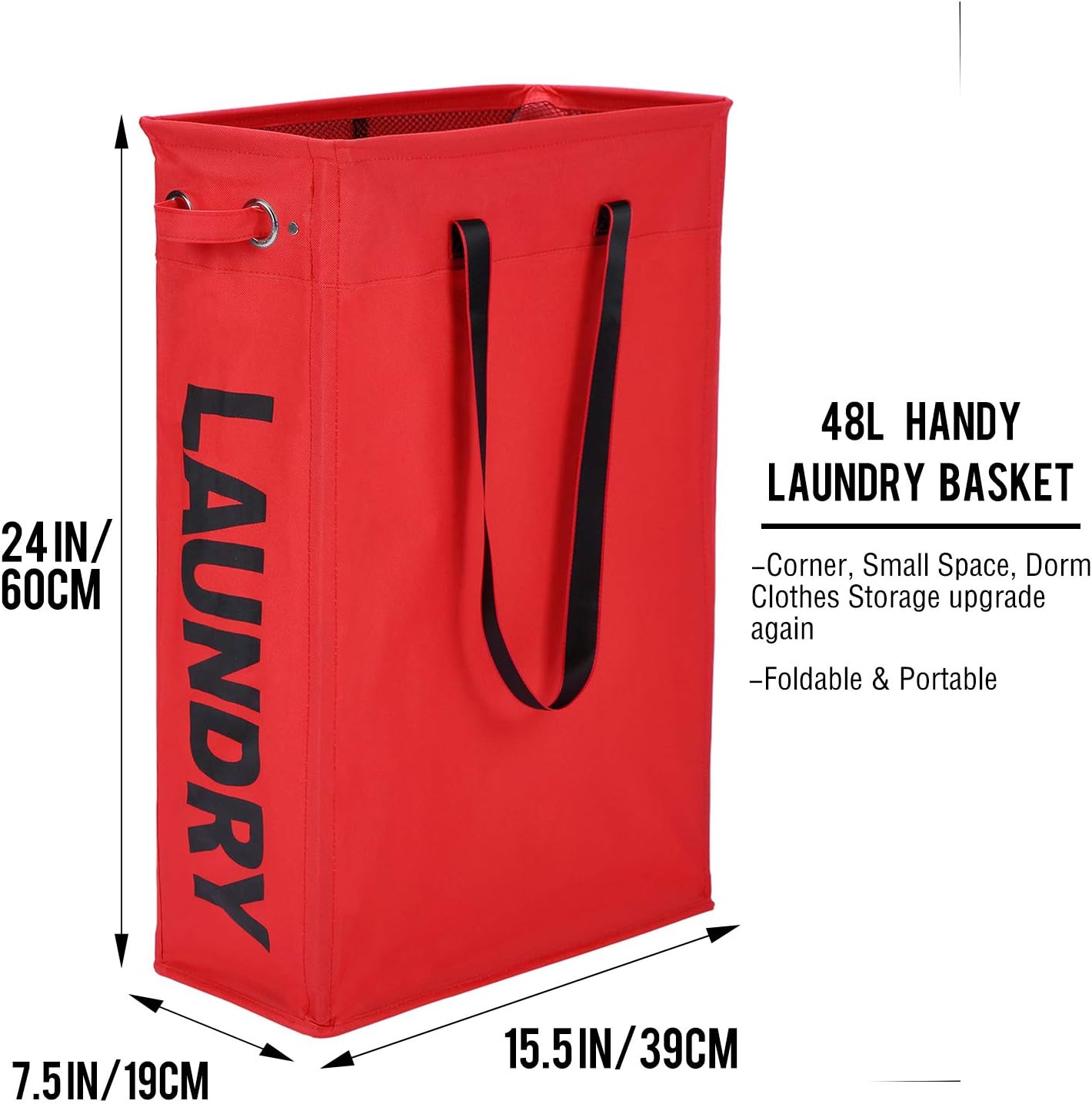 Amazon Brand Eono Cloth Clothes Basket, 60CM Handy Hanging Laundry