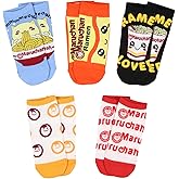 Maruchan Ramen Noodles Face Logo Adult 5 Pair No-Show Socks