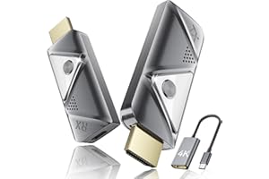 FIGEBNY Wireless HDMI Transmitter and Receiver, Wireless HDMI Extender Kit 4K 2.4G/5G for Streaming Video Audio to Monitor for TV Box/PC/Laptop/HDTV/Projector w/USB Type-C to HDMI Adapter Portable 2024 Newest